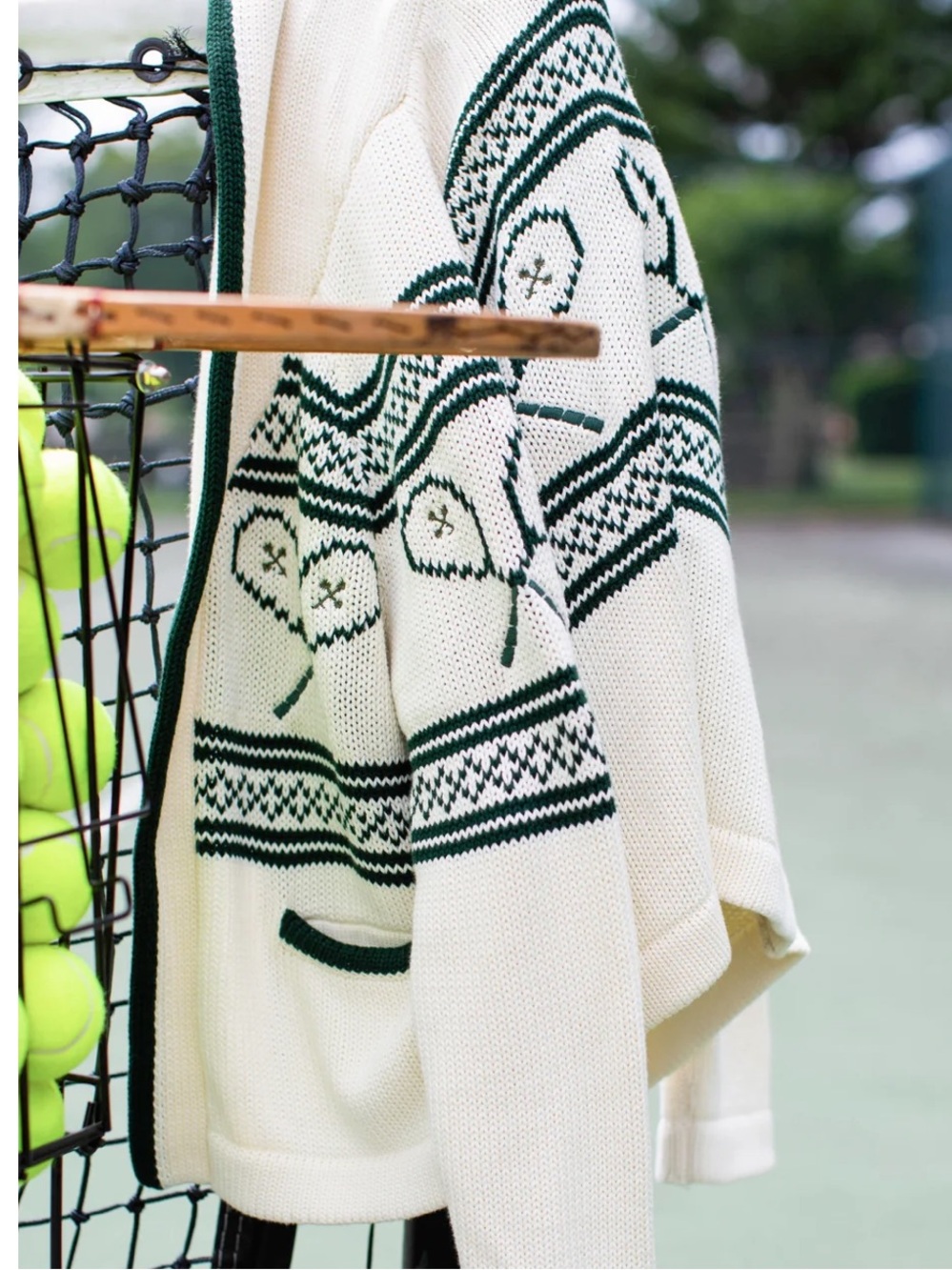 NEW Marea by Liz Joy Tennis Intarsia Shawl Cardigan. S. NWT - Picture 8 of 12
